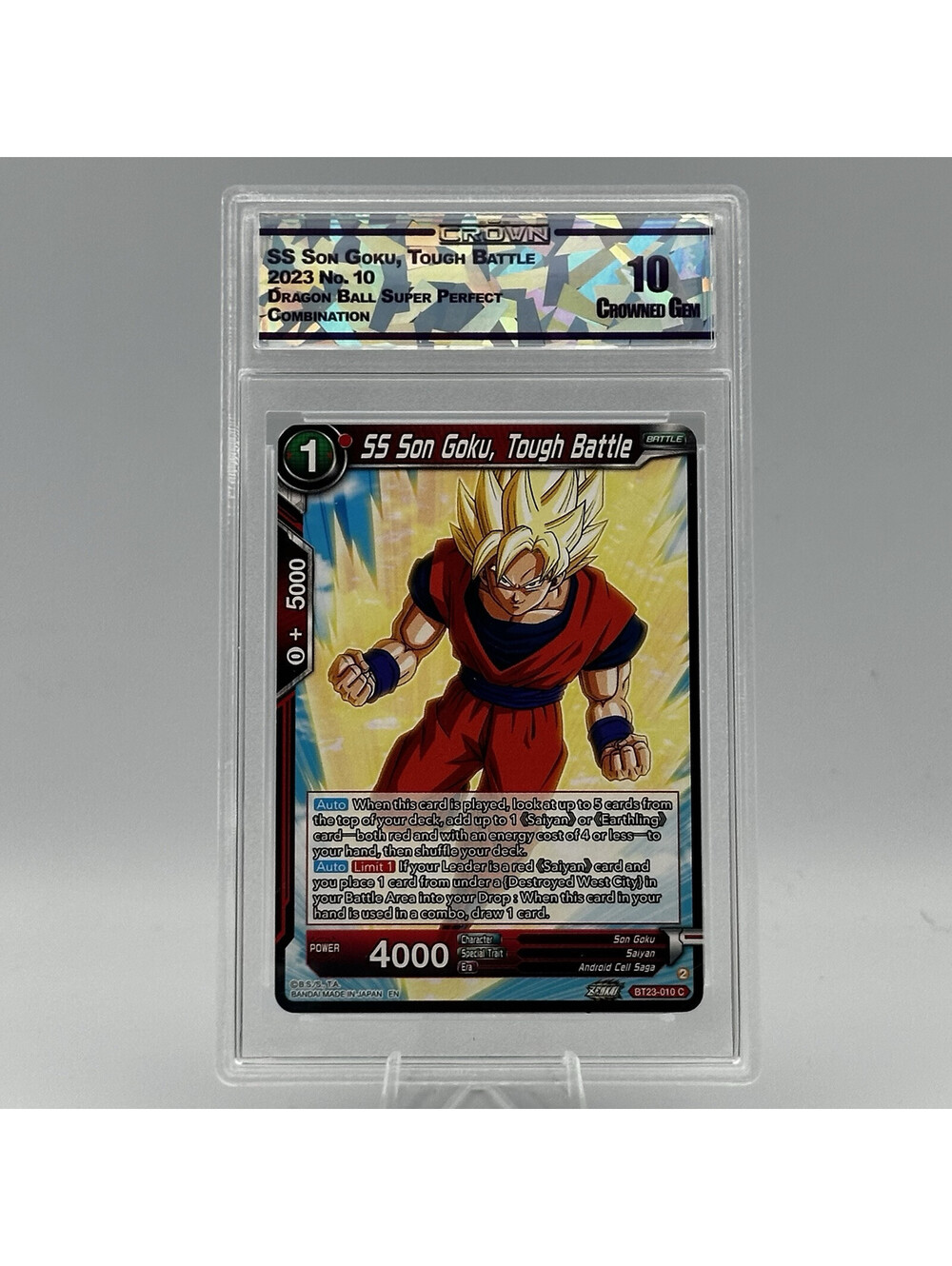 SS Son Goku Tough Battle Dragon Ball Super 2023 No. 10 Graded 10 Crowned Gem